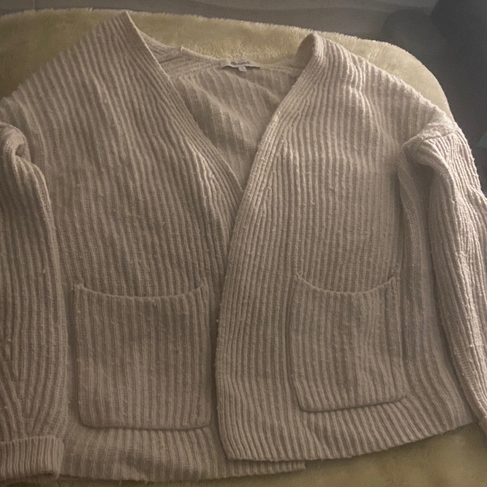 Madewell Cream Ribbed Cardigan